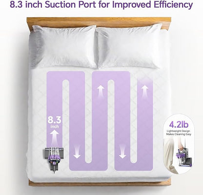 Mattress Vacuum Cleaner 18Kpa Bed Vacuum Cleaner with Smart Dust Sensor,UV-C Light,HEPA Filter,150°F Heat,500W Powerful Handheld,for Pet Hair,Sofa,Couch CribValentine's Day Gift Ideas for Women