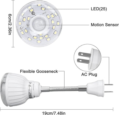 Plug in Motion Sensor Night Light Indoor, PIR Infrared Motion-Activated LED Night Light for AC Outlet,Dusk to Dawn Sensor Smartlight,360° Directional Rotating for Garage Stairway, 3W White, 2 PCS