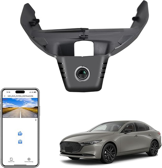 Mangoal 4K Dash Cam Custom fit for Mazda 3 2024 2025 2026(Model B), UHD 2160P Video, GPS, Free App & WiFi, 64GB Card