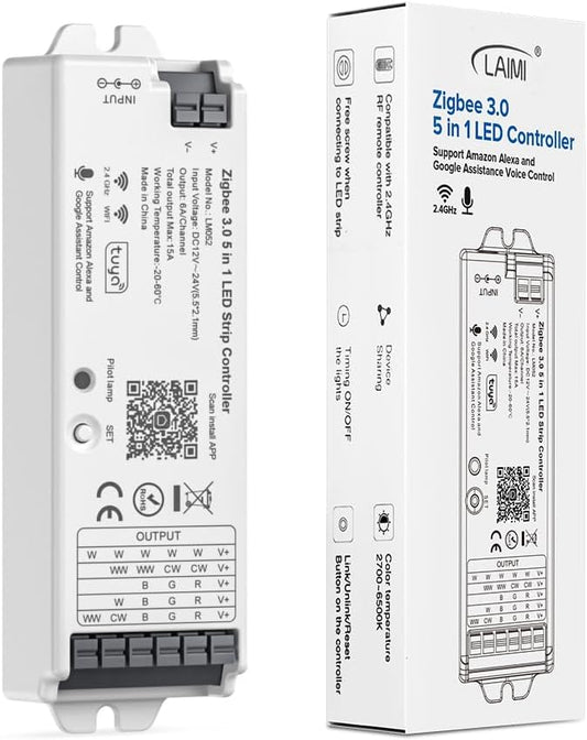 5in1 LM052 Tuya Zigbee3.0 LED Controller for All PWM(no IC) Strip