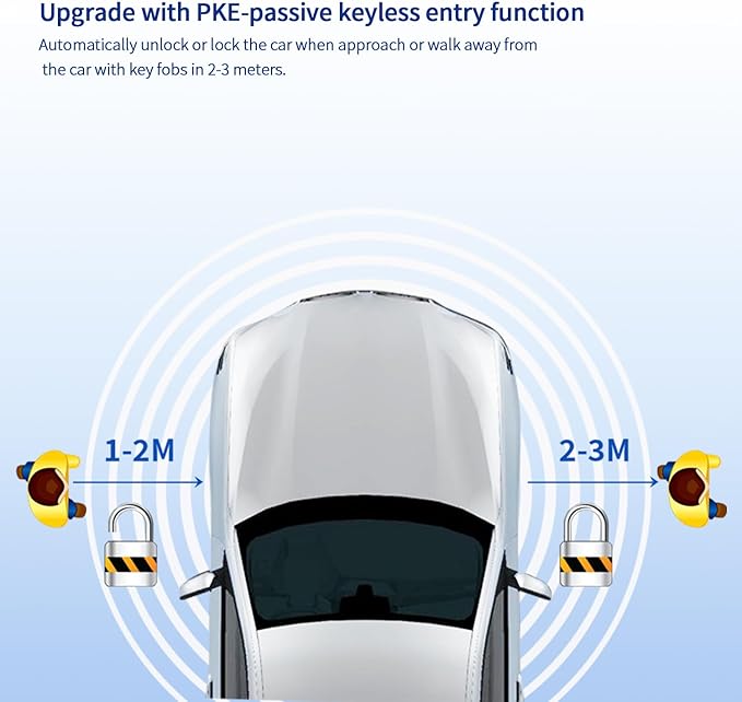 EASYGUARD EC002-NI-NS FSK Technology Rolling Code smart Key pke car Security Alarm System with Passive keyless Entry auto Start Stop keyless go & Touch Password Entry Backup