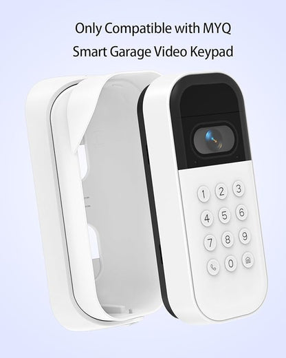 Weatherproof Swivel Mount for myQ Smart Garage Video Keypad, Left/Right Adjustable Angle Mounting Bracket, Easy to Install Wall Mount, White (Video Keypad Not Included)