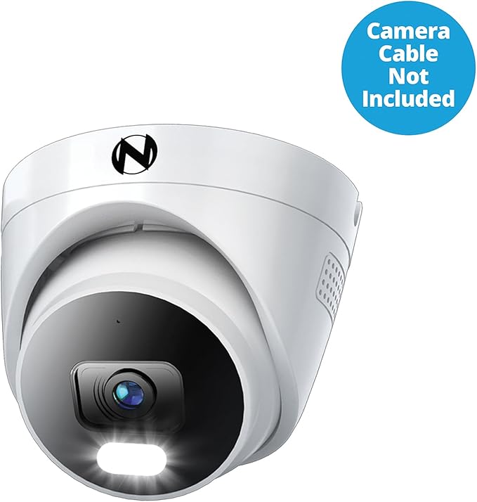 Night Owl Add On Wired IP 4K HD Indoor/Outdoor Deterrence Dome Camera with 2-Way Audio (1-Pack) - Camera Cable Not Included (Requires Compatible NVR - Sold Separately)