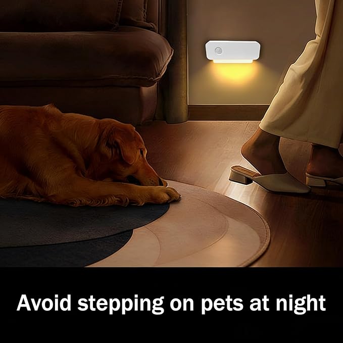 ROOKIELEDS Smart Sync Motion Sensor Night Light, Rechargeable Stair Lights with Multi-Light Linkage, Portable Nightlight for Stairs, Hallways, Garages, Bedrooms(3)