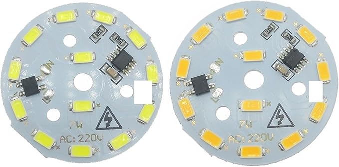 10-20pcs AC220V SMD5730 LED 3W 5W 7W 10W 12W 15W 18W 24W Aluminum Lamp Panel With Smart IC Driver For Indoor Light Source DIY(White-6500K,7W-44MM_10 PIECES)