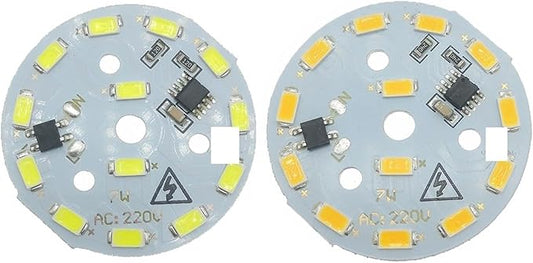 10-20pcs AC220V SMD5730 LED 3W 5W 7W 10W 12W 15W 18W 24W Aluminum Lamp Panel With Smart IC Driver For Indoor Light Source DIY(White-6500K,7W-44MM_10 PIECES)