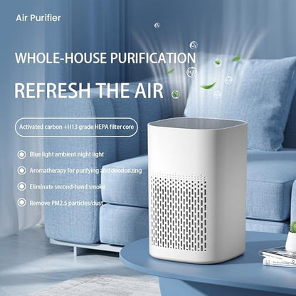Small Air Purifier for Home Bedroom, HEPA Filter Air Cleaner, Quiet Operation, Removes Dust, Smoke, Odor, Pollen & Pet Dander