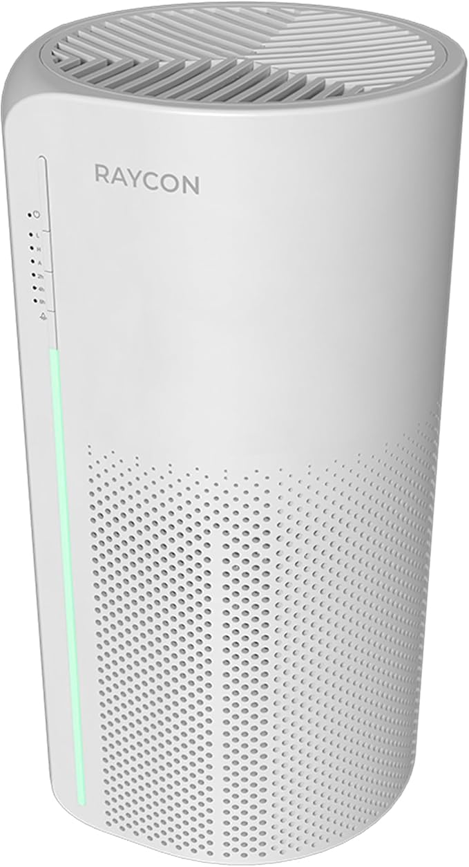 Raycon Room Air Purifier, H13 Replaceable HEPA Filter, Air Quality LED Indicator, Adjustable Fan Speeds, Home Essentials (White)