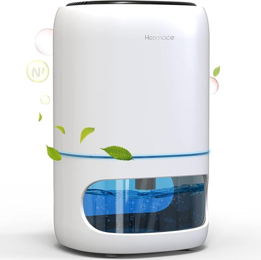 Small Dehumidifiers for Bedroom w/Air Purifying Function, 1000 ml/35 oz for 2500 Cubic Feet (260 sq ft) with 7 Colorful LED Lights Timer Set Negative Ions Below 30 dB, Auto Shut-Down