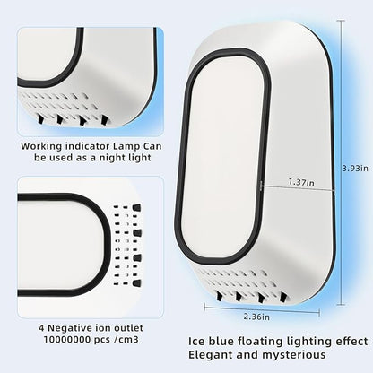 Plug In Air ionizers Negative Ion Air Purifie for Home,Small Ionic Air Purifier With Backlight,Quiet and Energy-Saving Air Freshener for Home,Bedroom,Office,Living Room(4)