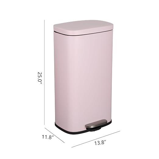 happimess Curtis 8 Gal Step Trash Can Soft Close 25", Blush Pink