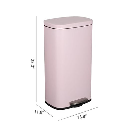 happimess Curtis 8 Gal Step Trash Can Soft Close 25", Blush Pink