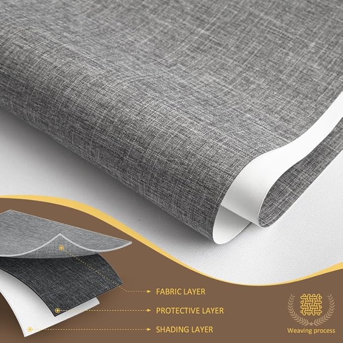 Motorized Blinds with Remote Smart Blinds for Window Blackout Roller Shades Cordless Automatic Shades Electric Blinds Compatible with Alexa & Google Assistant,Custom Gray,Customize Size