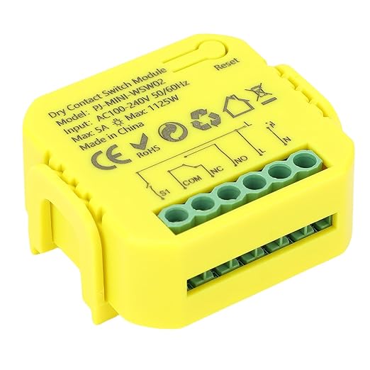 Zunate WiFi Relay Switch Module with Dry Contacts for Smart Home Appliances, Supports Voice Control, App Timing, Schedule Scenes and 2.4GHz WiFi Connectivity