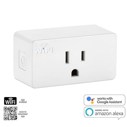 Luvoni Smart WiFi Outlet Adapter, Smart Plug Works with Google Home/Alexa, App Control, Timer & Countdown Functions 2.4 GHz WiFi, 2-Pack, by Maxxima