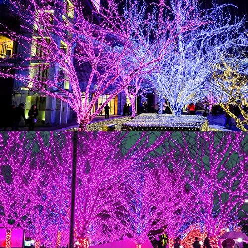 300 LED Halloween Lights, 98.5FT Halloween String Lights with 8 Lighting Modes, Waterproof & Connectable Mini Light, Plug in for Indoor Outdoor Holiday Christmas Party Bedroom Decorations (Purple)