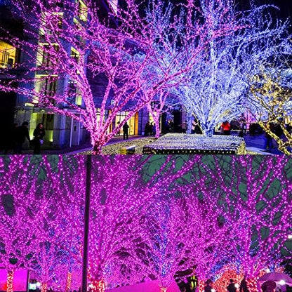300 LED Halloween Lights, 98.5FT Halloween String Lights with 8 Lighting Modes, Waterproof & Connectable Mini Light, Plug in for Indoor Outdoor Holiday Christmas Party Bedroom Decorations (Purple)