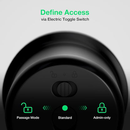 ThorBolt G1 Fingerprint Door Knob Lock with Keypad, Titanium | 4x AAA Alkaline Batteries, Biometric, Electric, Auto-Lock, for Bedroom, Garage, Office, Pantry Door, Interior Door Lock