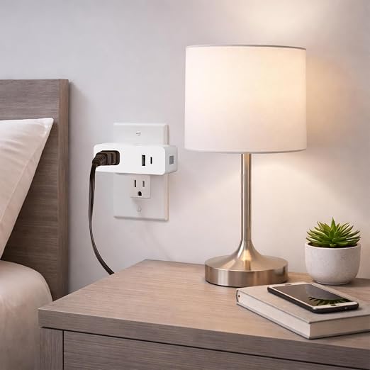 SmartHub 15A 1800W Non-Dimmable Single Outlet with USB-C and USB-A Smart Plug in White Works with iOS or Android APP