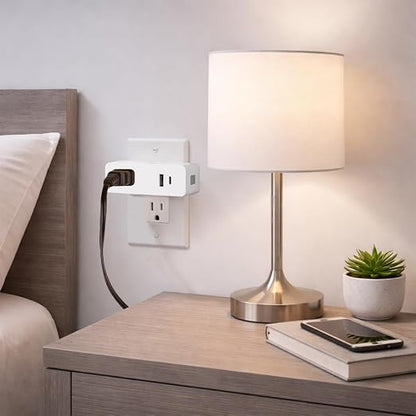 SmartHub 15A 1800W Non-Dimmable Single Outlet with USB-C and USB-A Smart Plug in White Works with iOS or Android APP