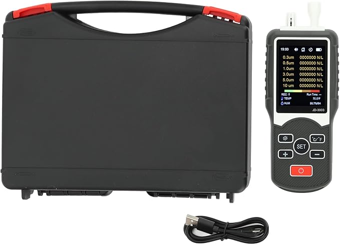 Air Quality Monitor Professional - Dust Particle Counter Real Time Data Recording, Air Pollution Detector, TVOC PM2.5 PM10 HCHO Temperature Humidity Meter