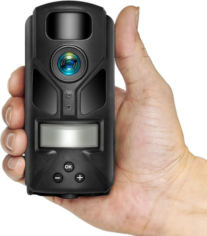 OUTDOOR EXPERT 20MP Mini Trail Camera, 1080P Hunting Camera with No Glow 940nm Night Vision Motion Activated IP66 Waterproof, 80ft Illumination Range for Wildlife Monitoring, Outdoor Use