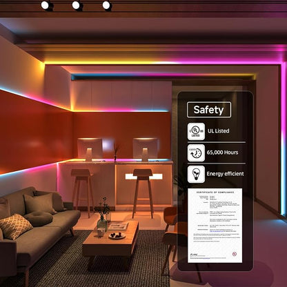 BTF-LIGHTING WS2812B ECO RGB LED Strip,UL Listed,Individually Addressable,3.28FT 144LED/m 144Pixel DC5V 5050SMD,Alloy Wire Flexible 3M Tape for DIY Chasing Color Project IP65(No Adapter or Controller)