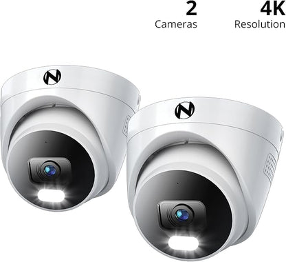 Night Owl Add On Wired IP 4K HD Indoor/Outdoor Deterrence Dome Cameras with 2-Way Audio (2 Pack)