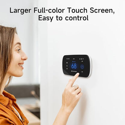 Smart Thermostats for Home, WiFi Thermostats 4.3 Inches Touch Screen Compatible with Alexa and Google Assistant, 7day x 8period Programmable Control Programmable, C-Wire Required