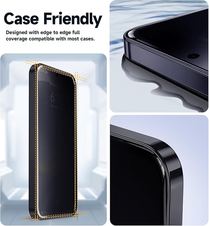 MAGIC JOHN 2 Pack for Samsung Galaxy S24 Privacy Glass Screen Protector[Not Ultra], 6.2inch, Anti-spy, Tempered Glass Film, Auto Dust-Elimination Installation, Bubble Free, Case Friendly, Anti-Scratch