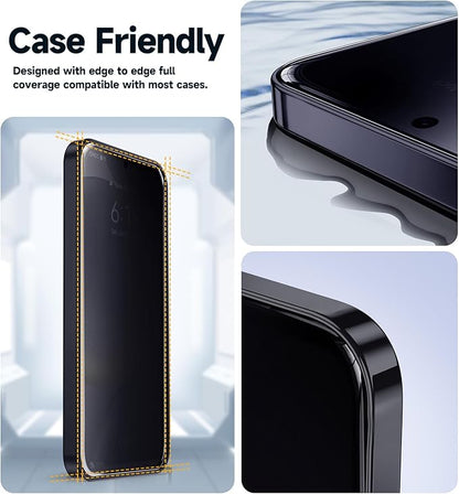 MAGIC JOHN 2 Pack for Samsung Galaxy S24 Privacy Glass Screen Protector[Not Ultra], 6.2inch, Anti-spy, Tempered Glass Film, Auto Dust-Elimination Installation, Bubble Free, Case Friendly, Anti-Scratch