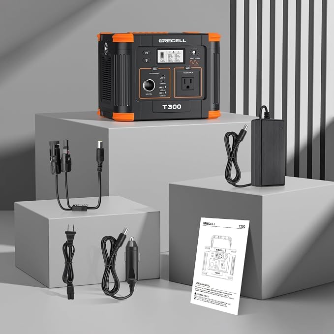 GRECELL Portable Power Station 330W, 230.88Wh Solar Generator