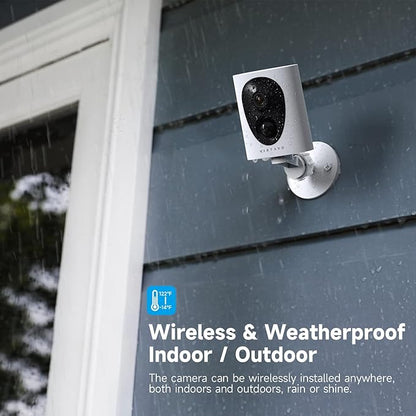 virtavo Security Cameras Wireless Outdoor, Battery Powered Starlight Color Night Vision Weatherproof, Surveillance WiFi Home Camera Outside, AI Motion Detection, Compatible with Alexa