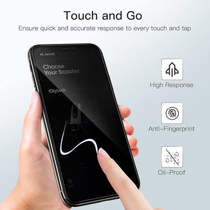 JETech Privacy Full Coverage Screen Protector for iPhone 11 Pro Max/XS Max 6.5-Inch, Anti-Spy Tempered Glass Film, Edge to Edge Protection Case-Friendly, 2-Pack