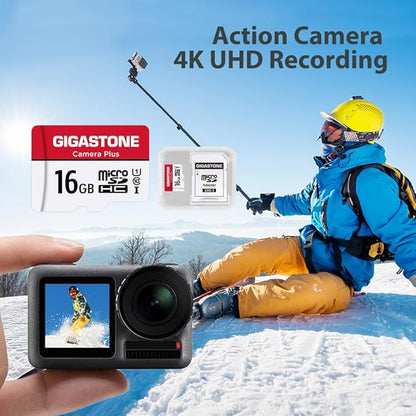 GIGASTONE 16GB Micro SD Card 10-Pack, Camera Plus, MicroSDHC Memory Card for Wyze Cam, Security Camera, Full HD Video Recording, UHS-I U1 Class 10, up to 85MB/s, with MicroSD to SD Adapter