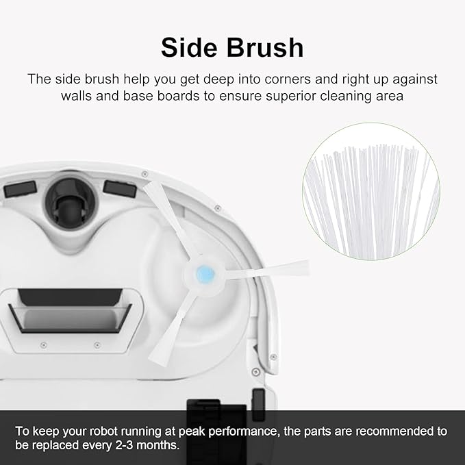 Replacement Accessories Compatible with Robot Sweeping Narwal T10,Microfiber X2 Filters X4 Side Brushes X4 Mop Cloth X1 Brush