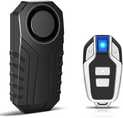 AIJING 113db Bike Alarm with Remote, Loud Anti Theft Alarm for Bicycle Golf Car, IP65 Waterproof Vibration Sensor Alarm System, Wireless Siren for E-Bike, Motorcycle,Trailer, Mailbox, Scooter (A1)