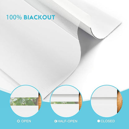 Motorized Zebra Blinds with Remote Smart Blind Work with Homekit Alexa SmartThings Electric Shade Cordless Automatic Solar Powered Window Shade Customize(100% Blackout Pure White)