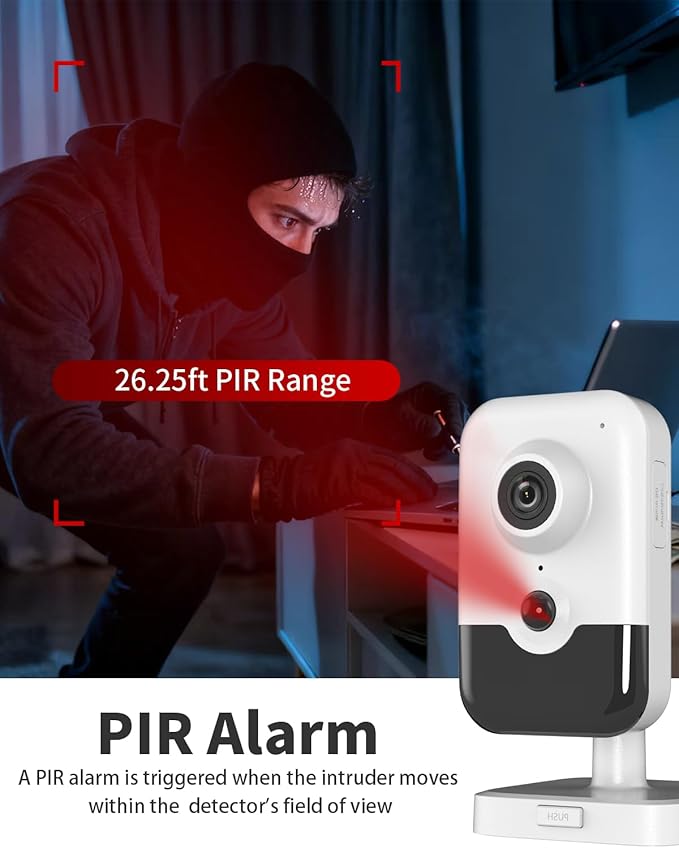 DS-2CD2483G2-I, 8MP Hik PoE Home Security Camera with PIR Human Detection, 120dB WDR, H.265+ Compression, Human/Vehicle Classification, PoE/DC Power