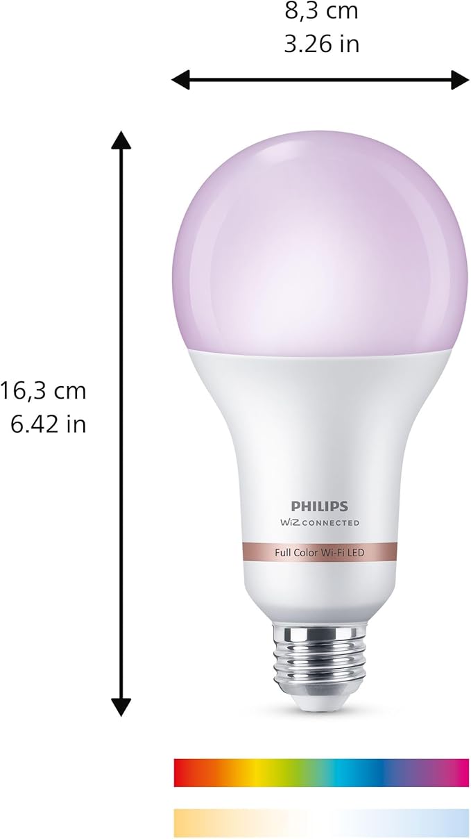 Philips Smart 100W A23 LED Light Bulbs 4-Pack - Connects to Your Wi-Fi - E26- Control with Voice or App + Activate with Motion - Matter Compatible