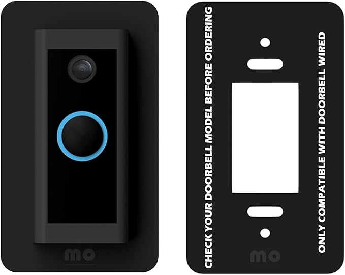 Non-Adhesive Wall Plate Compatible with Video Doorbell Wired (Model 5AT3T5) Mount Back-Plate Covers Holes Scratches Video Door Bell Backplate Camera Apartment