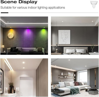 GLEDOPTO ZigBee 3.0 Smart 4W MR16 AC/DC 12V RGBCCT Spotlight Pro 30 Degree Beam Angle Color Change Bulb Dimmable Compatible with Amazon Echo Plus SmartThings App/Voice/RF Remote Control