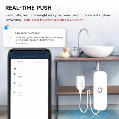 WiFi Water Leakage Sensor,Tuya Flood Water Leakage Alarm ,App Notification Alert,Smart Home Automation Residential Security Alarm System for Home, Office, Garden (4)