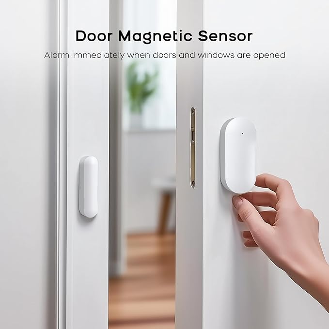 PGST Home Security Systems 8-Piece Kit,Alarm System for Home Security,App Alerts,Door Sensors,Motion Detection,WiFi Alarm,Compatible with Alexa,No Subscription,for Home Security and Kids Safety