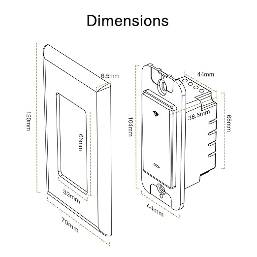GHome Smart Switches for Lights, WiFi Smart Light Switch Works with Alexa and Google Home, Single Pole, Neutral Wire Required, 2.4Ghz WiFi Light Switch with APP Control, No Hub Required, UL FCC Listed