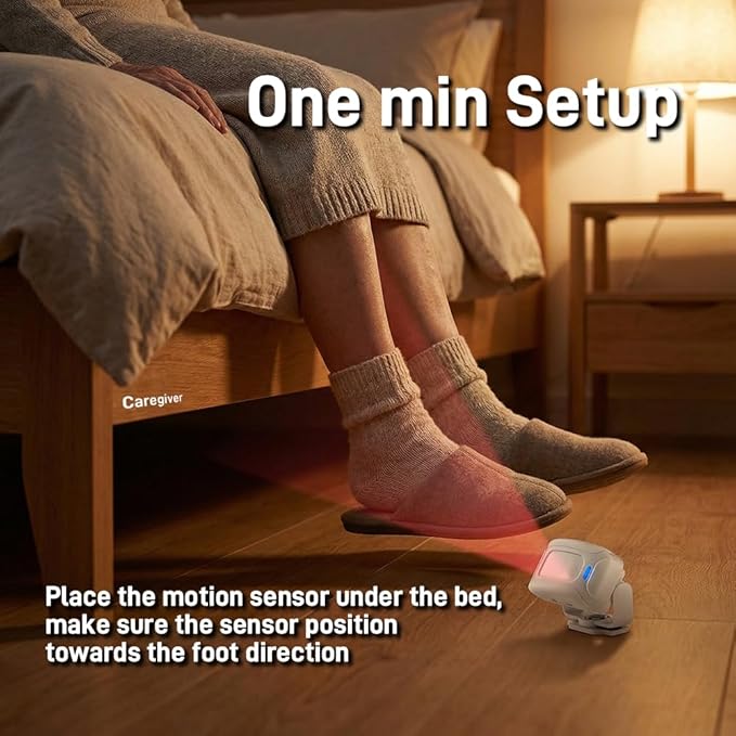 HENDUN Motion Sensor Doorbell , Bed Alarms for Elderly Dementia Patients , Door Chime for Business, Store Welcome Buzzer Monitor , Fall Detection Alarm for Seniors , Caregiver Reminder for Elderly