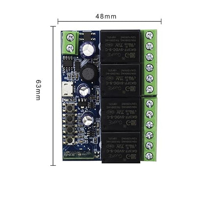Ewelink WiFi Wireless Smart Relay Module DC 7V 12V 24V 36V 48V 4 Channel Inching Self-Lock Latched Dry Contact Remote Switch for Motor, Compatible with Alexa Google Home(2PCS 4CH)