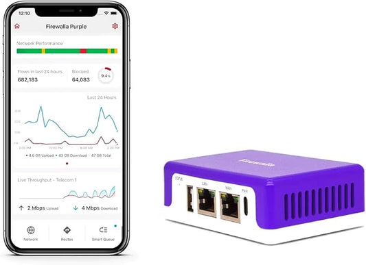 Firewalla: Cyber Security Firewall for Home & Business, Protect Network from Malware and Hacking | Smart Parental Control | Block Ads | VPN Server and Client | No Monthly Fee (Purple SE)