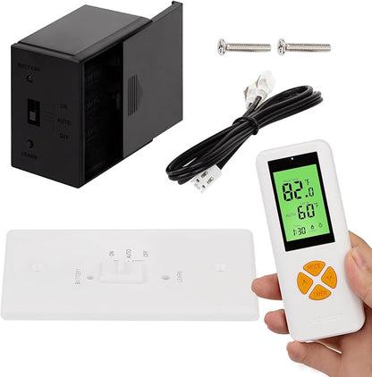 DIGITEN Gas Fireplace Remote Control Kit, Thermostat with Timer Kit for Millivolt Valve Gas Fireplaces, Large LCD Display, Wireless Thermostat Switch System On/Off/AUTO Control with Safety Lock
