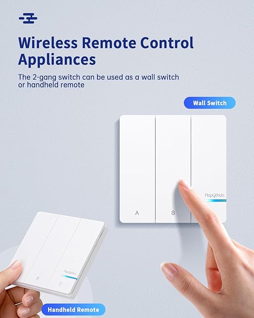 Remote Control Outlet Plug, 15A/1500W Wireless Light Switch for Lights, Fans, Projectors, Kitchen Appliances, 500 Feet RF Range Remote Light Swich Wireless, 3 Outlets & 1 Remote